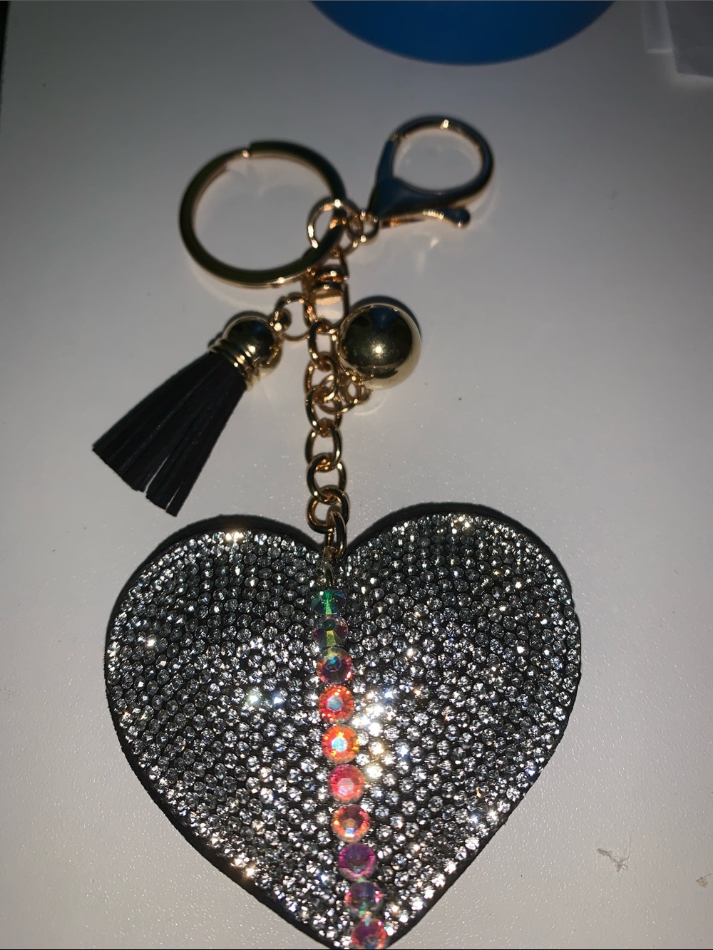 Crystal Heart purse/bag charm keychain